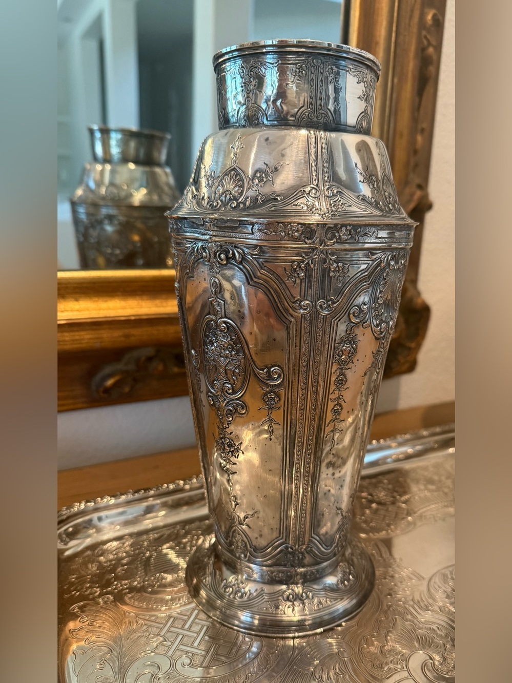 Vintage Silverplate Vase Barbour International Ornate Victorian Style